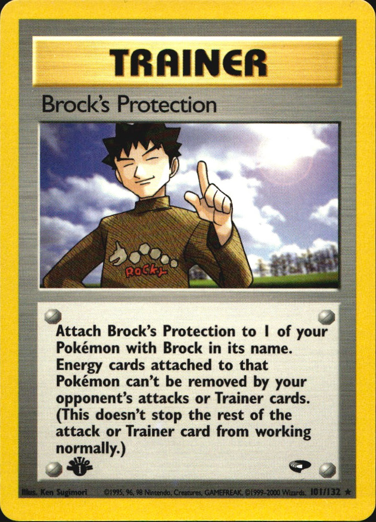 Brock's Protection 101/132 Gym Challenge Rare Pokemon 1st Edition Near Mint