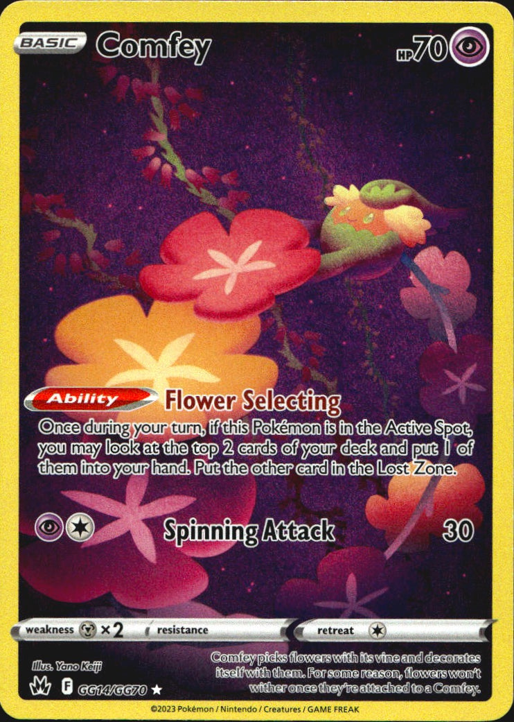Comfey GG14/GG70 Crown Zenith Galarian Gallery Holo Pokemon NM