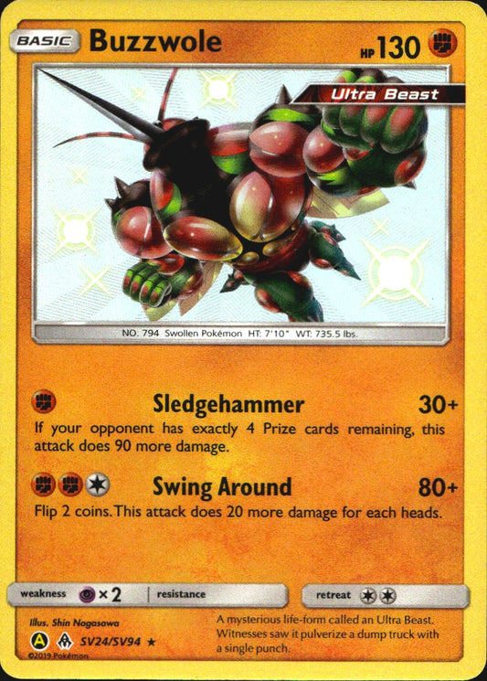 Buzzwole SV24/SV94 Shiny Rare Hidden Fates Shiny Vault Pokemon Near Mint