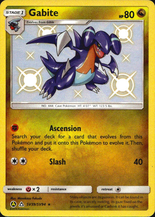 Gabite SV39/SV94 Shiny Rare Hidden Fates Shiny Vault Pokemon Near Mint