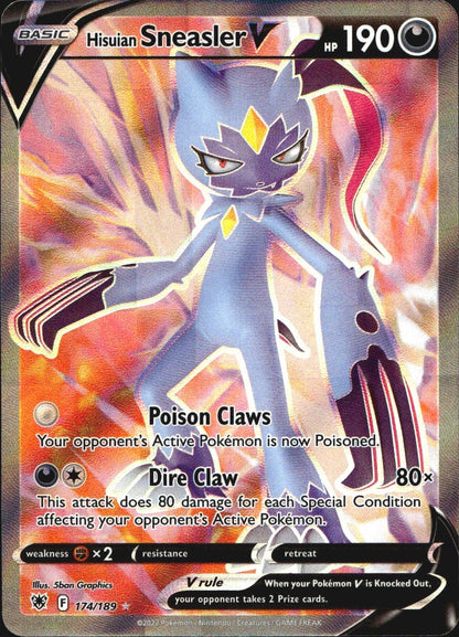 Hisuian Sneasler V 174/189 Astral Radiance Ultra Rare Pokemon Holo Near Mint