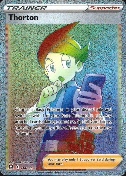 Thorton 210/196 Lost Origin Rainbow Rare Pokemon Holo Near Mint