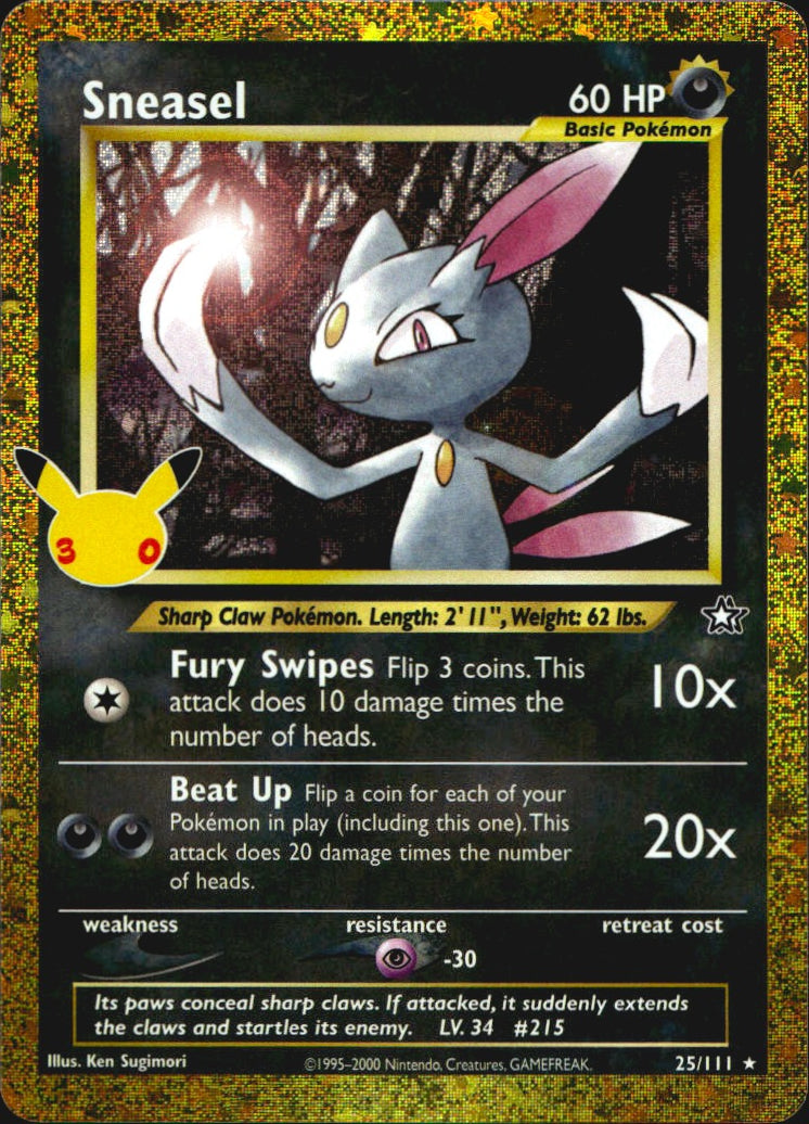 Sneasel 25/111 ME: 30th Celebration Classic Collection Holo Pokemon NM