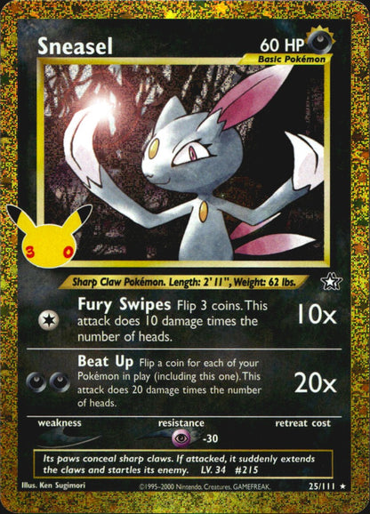 Sneasel 25/111 ME: 30th Celebration Classic Collection Holo Pokemon NM