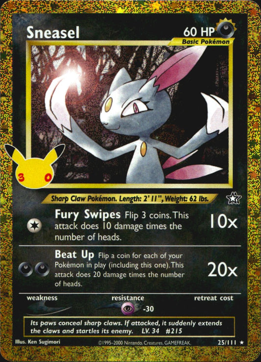 Sneasel 25/111 ME: 30th Celebration Classic Collection Holo Pokemon NM