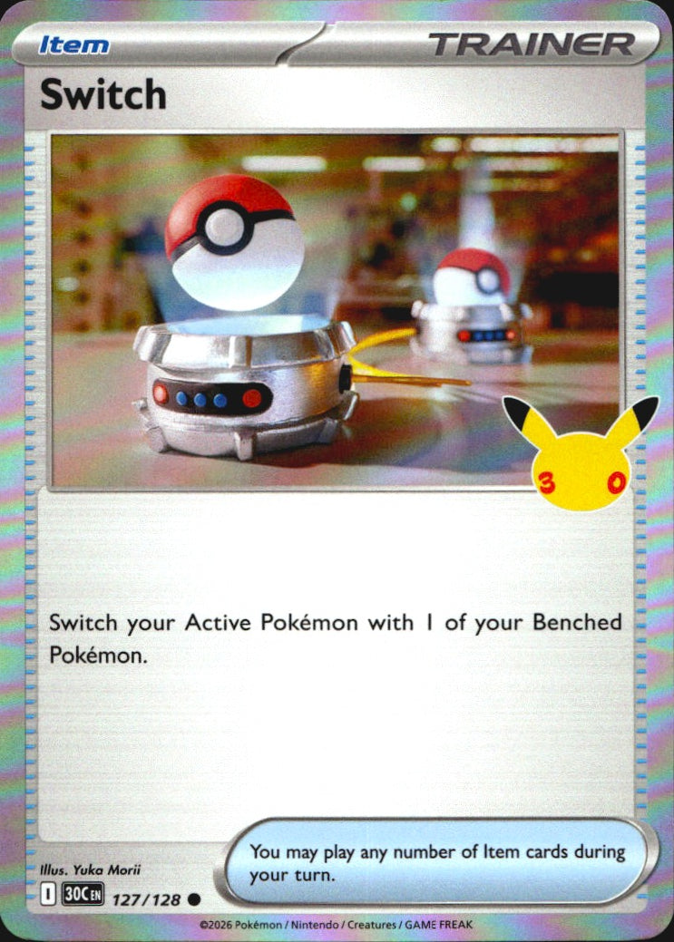 Switch 127/128 ME: 30th Celebration Common Pokemon Holo Near Mint