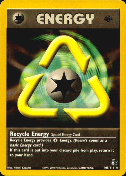 Recycle Energy 105/111 Rare Neo Genesis Pokemon 1st Edition Near Mint