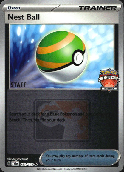 Nest Ball STAFF 181/198 Holo League & Championship Cards Pokemon NM