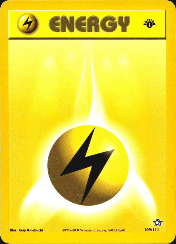 Lightning Energy 109/111 Neo Genesis Pokemon 1st Edition Near Mint