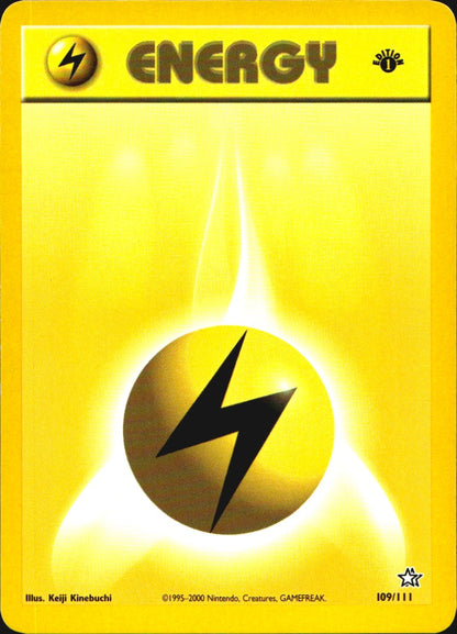 Lightning Energy 109/111 Neo Genesis Pokemon 1st Edition Near Mint