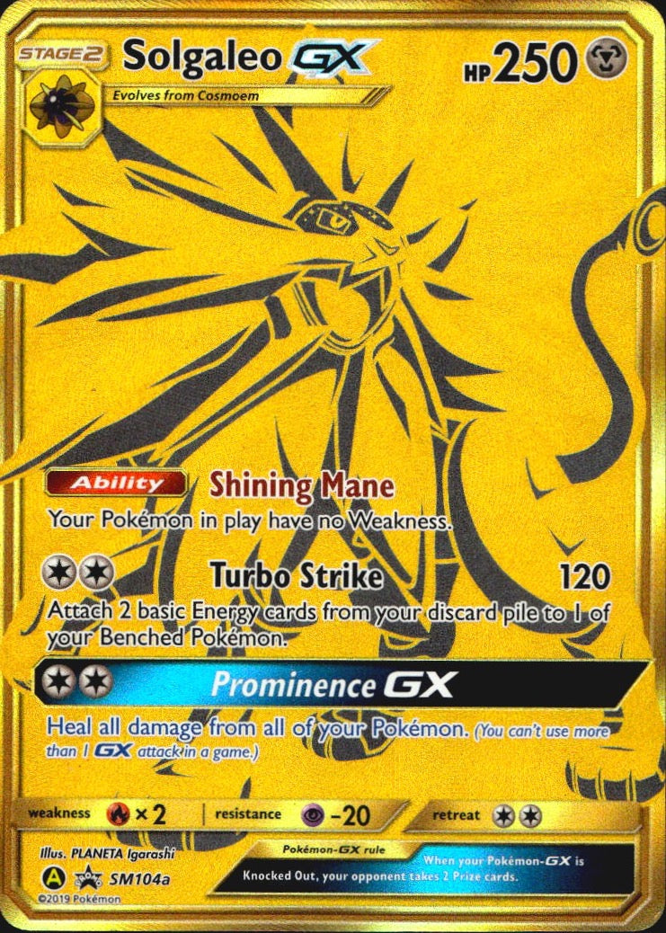 Solgaleo GX SM104A Sun & Moon Promo Holo Promo Pokemon Near Mint
