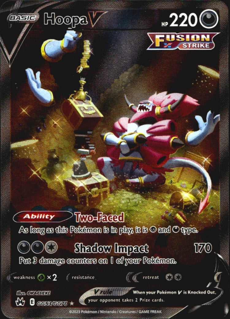 Hoopa V GG53/GG70 Crown Zenith Galarian Gallery Holo V Rare Pokemon Near Mint