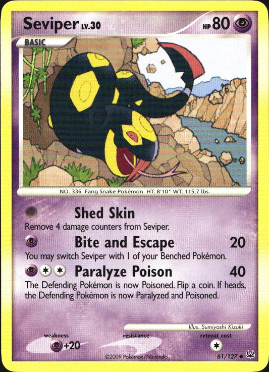 Seviper 61/127 Platinum Uncommon Pokemon Near Mint