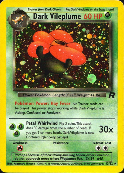 Dark Vileplume 13/82 Holo Rare Team Rocket Pokemon Near Mint