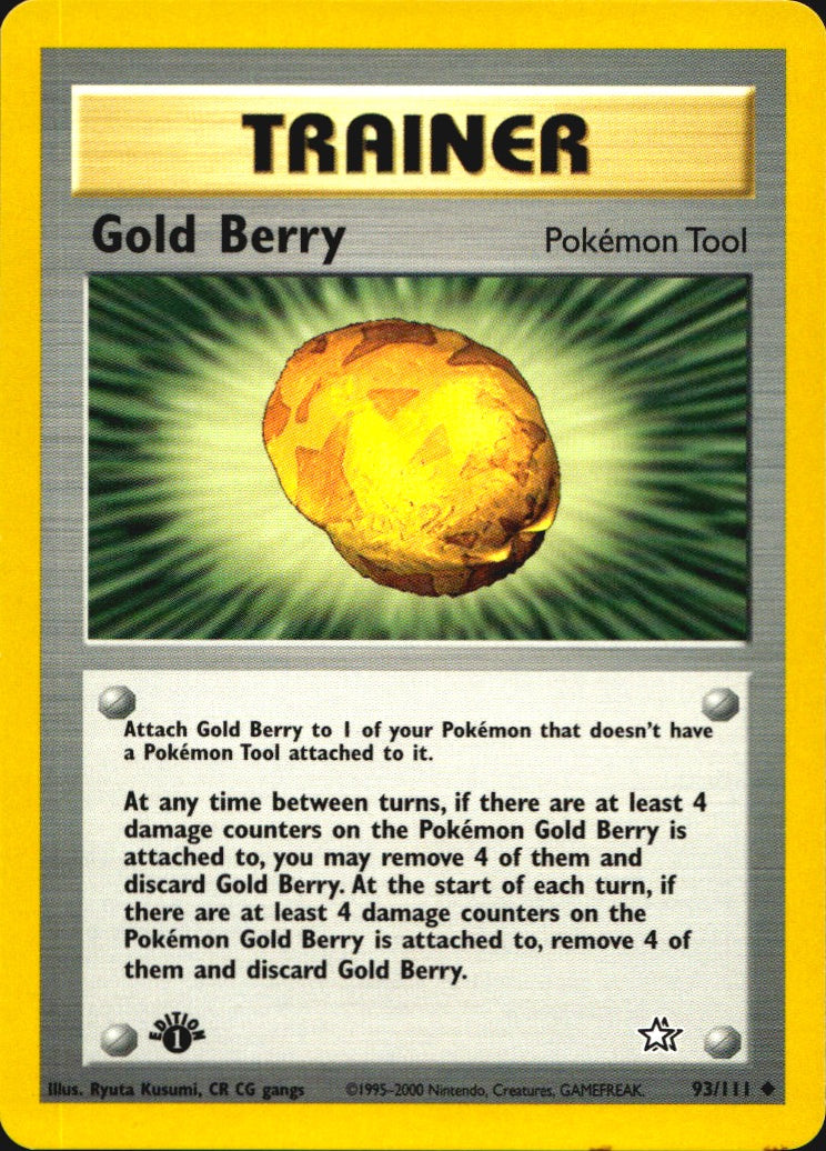 Gold Berry 93/111 Uncommon Neo Genesis Pokemon 1st Edition Near Mint