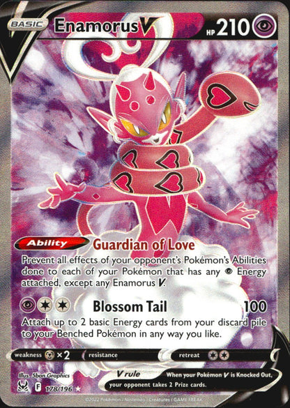 Enamorus V 178/196 Lost Origin Ultra Rare Pokemon Holo Near Mint