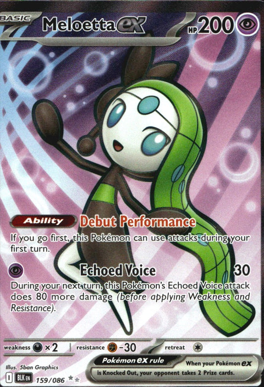 Meloetta ex 159/086 Holo Ultra Rare Black Bolt Pokemon Near Mint