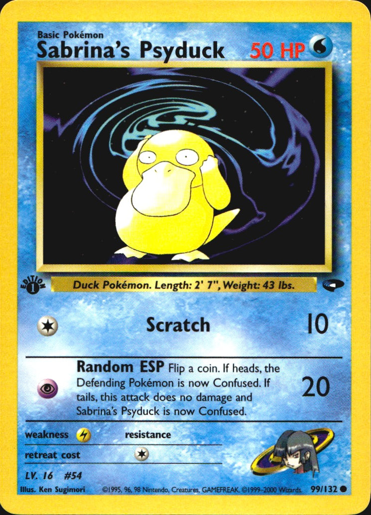 Sabrina's Psyduck 99/132 Gym Challenge Common Pokemon 1st Edition Near Mint