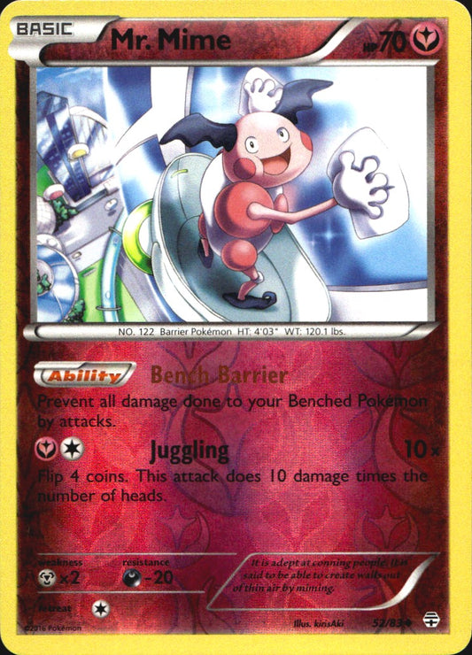 Mr. Mime 97/162 Rare BREAKthrough Pokemon Reverse Holo Near Mint