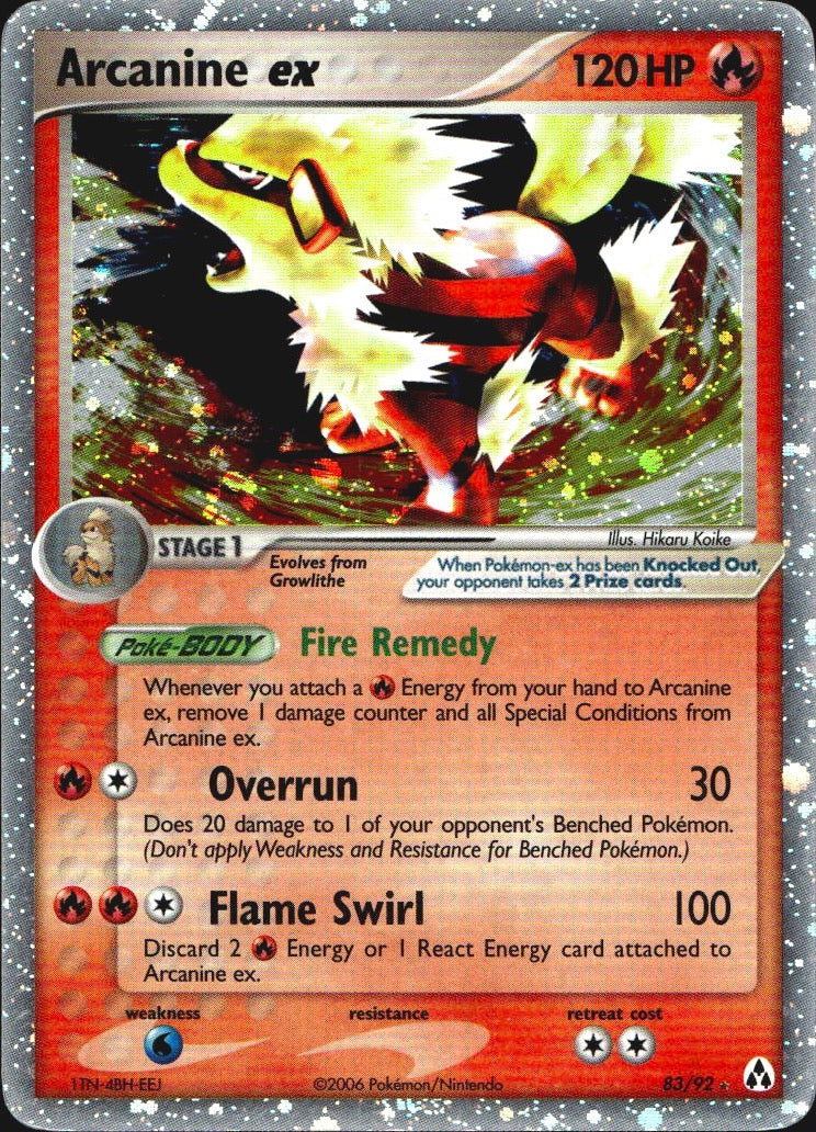 Arcanine ex 83/92 Legend Maker Holo EX Rare Pokemon Moderately Played