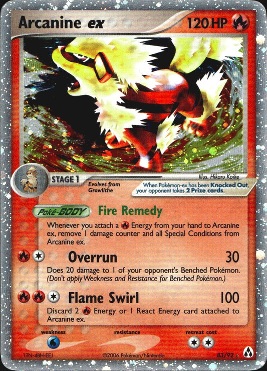 Arcanine ex 83/92 Legend Maker Holo EX Rare Pokemon Moderately Played
