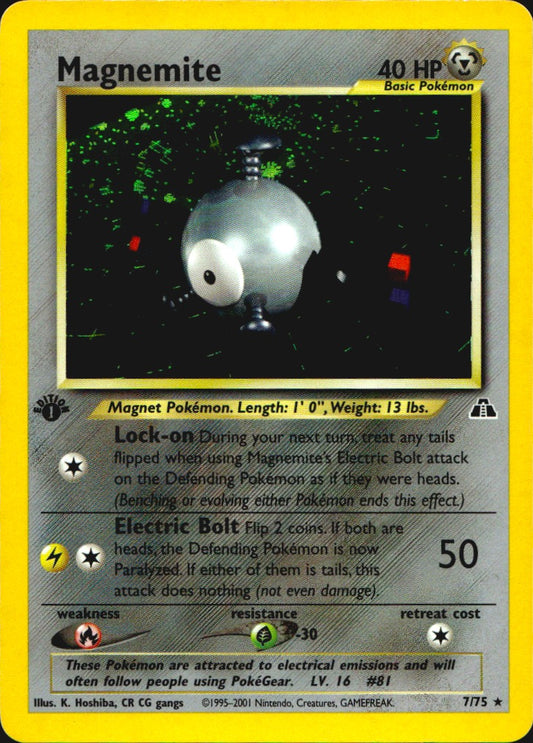 Magnemite 7/75 Rare Neo Discovery Pokemon 1st Edition Holo Near Mint