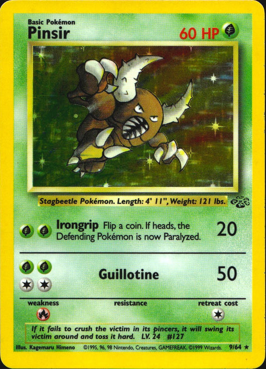 Pinsir 9/64 Holo Rare Jungle Pokemon Lightly Played