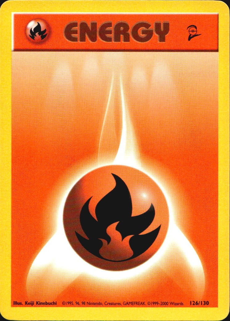 Fire Energy 126/130 Base Set 2 Pokemon Near Mint