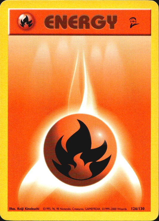 Fire Energy 126/130 Base Set 2 Pokemon Near Mint
