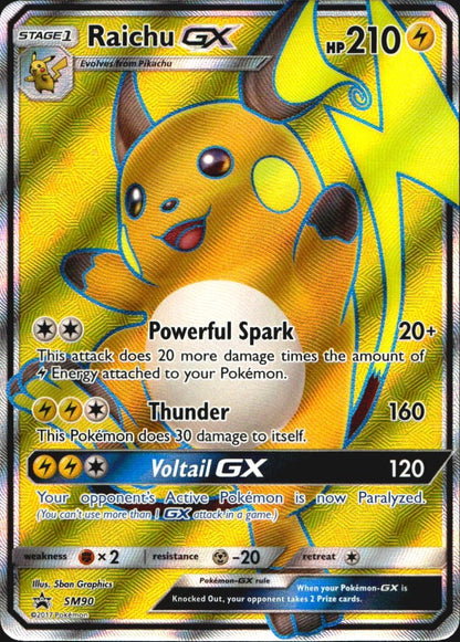 Raichu GX - SM90 Holo Promo Sun & Moon Promo Pokemon Near Mint