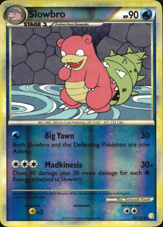 Slowbro 52/123 HeartGold & SoulSilver Uncommon Pokemon Reverse Holo Near Mint