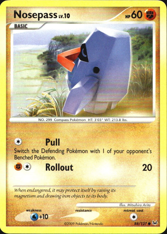 Nosepass 84/127 Platinum Common Pokemon Near Mint