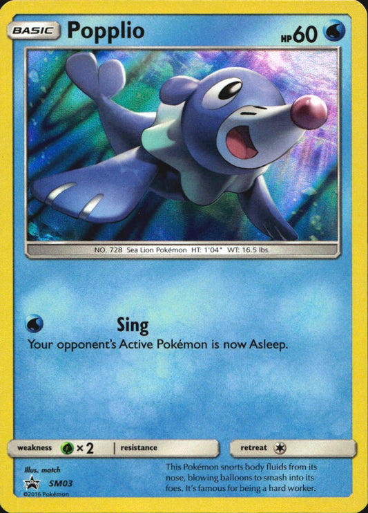 Popplio - SM03 Holo Promo Sun & Moon Promo Pokemon Lightly Played