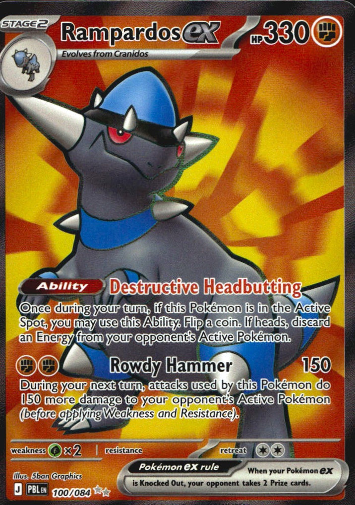 Rampardos ex 100/084 Pitch Black Ultra Rare Pokemon Holo Near Mint