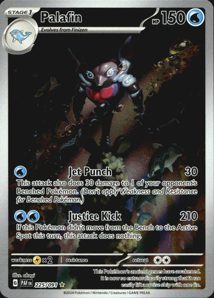 Palafin 225/091 Paldean Fates Illustration Rare Pokemon Holo Near Mint