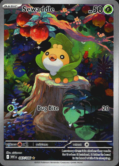 Sewaddle 087/086 Illustration Rare White Flare Pokemon Near Mint