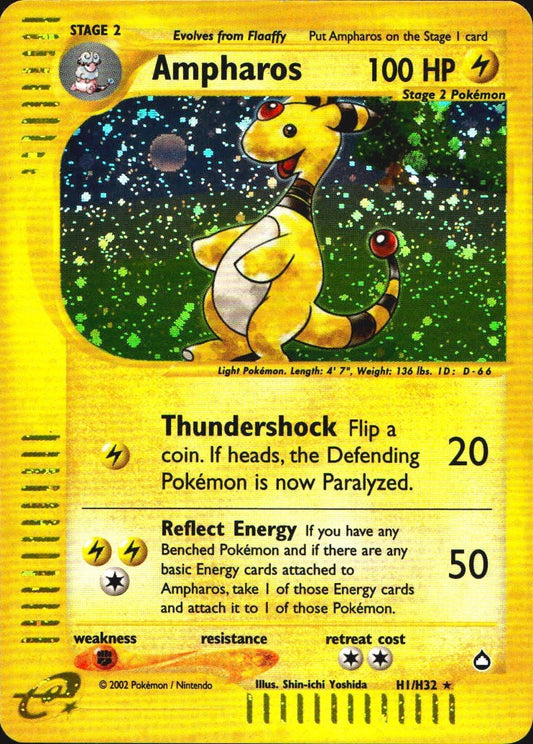 Ampharos H1/H32 Holo Holo Rare Aquapolis Pokemon Near Mint
