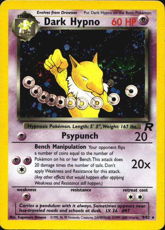 Dark Hypno 9/82 Holo Rare Team Rocket Pokemon Lightly Played