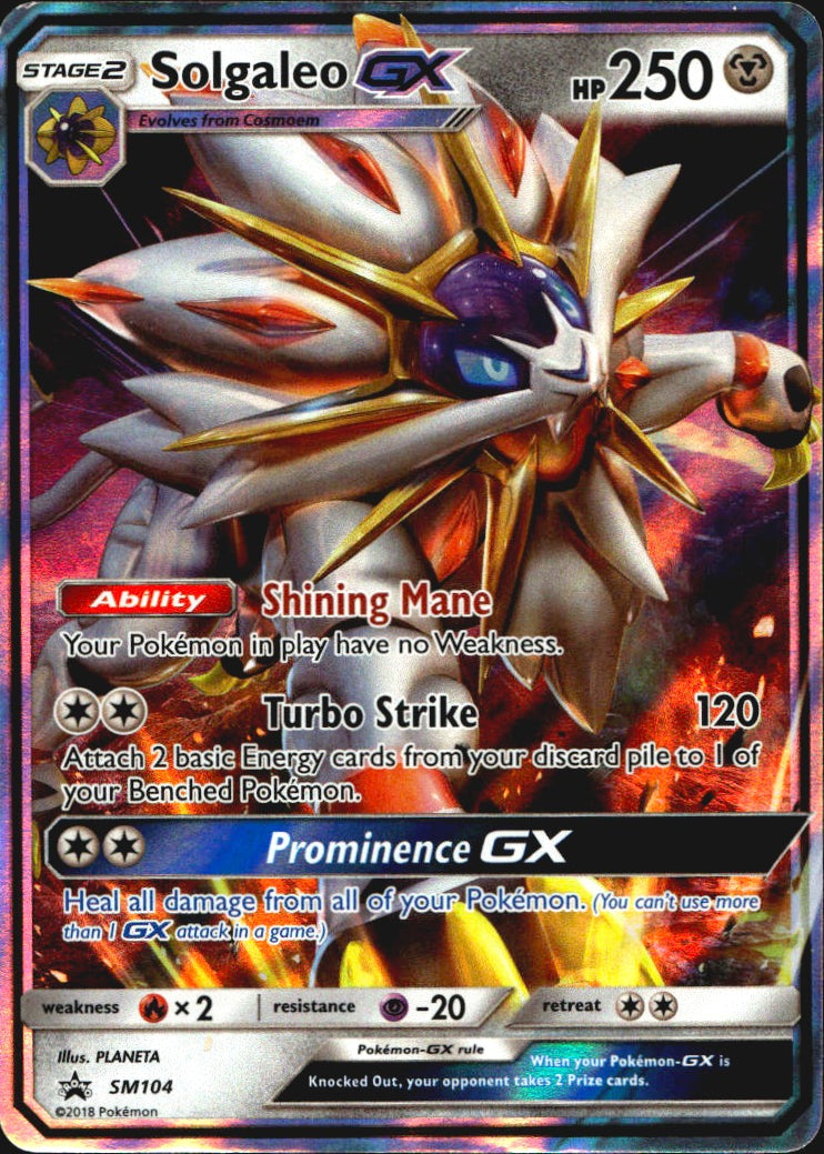 Solgaleo GX - SM104 Sun & Moon Promo Holo Promo Pokemon Moderately Played