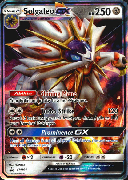 Solgaleo GX - SM104 Sun & Moon Promo Holo Promo Pokemon Moderately Played