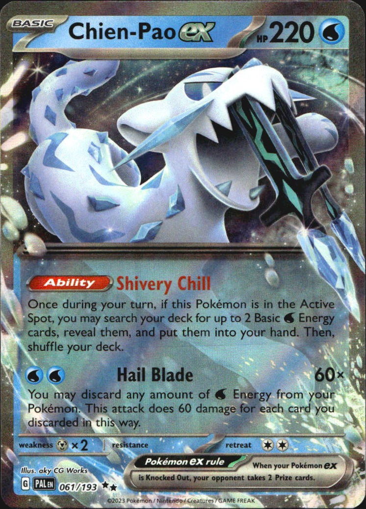 Chien-Pao ex 061/193 Paldea Evolved Double Rare Pokemon Holo Near Mint