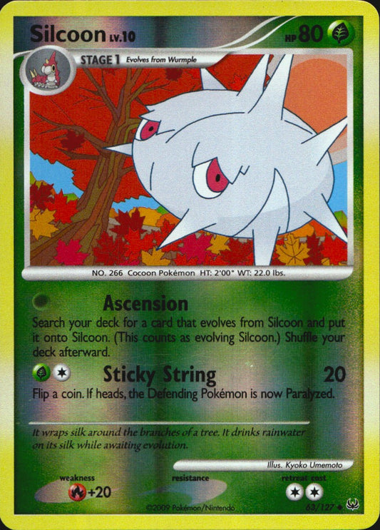 Silcoon 63/127 Platinum Uncommon Pokemon Reverse Holo Near Mint