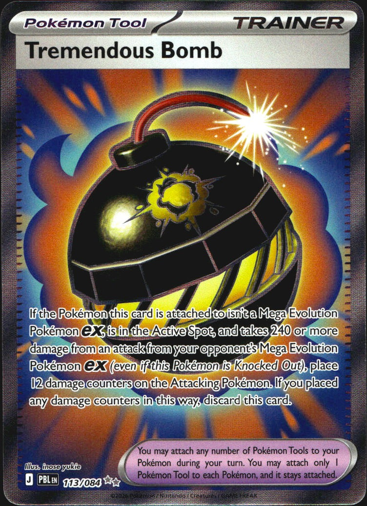 Tremendous Bomb 113/084 Pitch Black Ultra Rare Pokemon Holo Near Mint