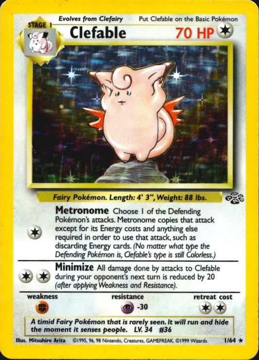 Clefable 1/64 Rare Jungle Pokemon Unlimited Holo Lightly Played