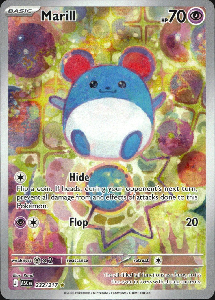 Marill 232/217 Illustration Rare Ascended Heroes Pokemon Near Mint