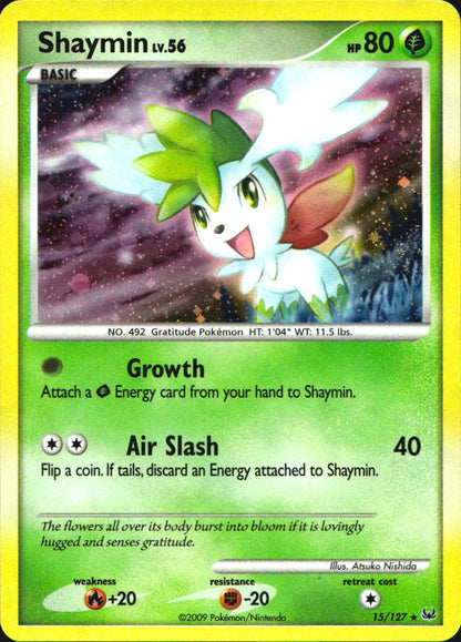 Shaymin 15/127 Platinum Holo Rare Pokemon Near Mint