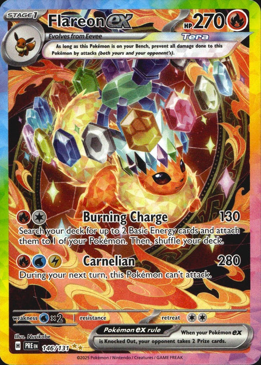 Flareon ex 146/131 Holo Prismatic Evolutions Pokemon NM