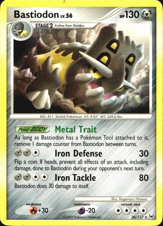 Bastiodon 20/127 Platinum Rare Pokemon Lightly Played