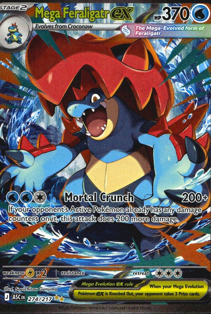 Mega Feraligatr ex 274/217 Special Illustration Rare Ascended Heroes Pokemon NM