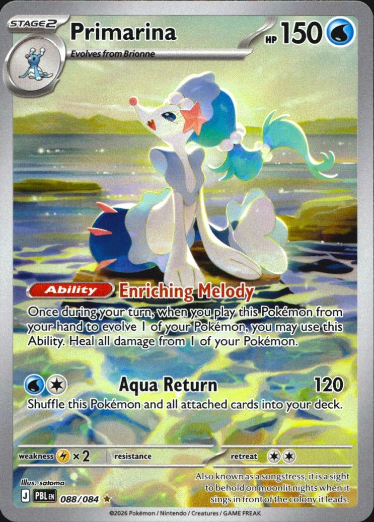 Primarina 088/084 Pitch Black Illustration Rare Pokemon Holo Near Mint